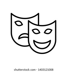 Theater masks icon vector on white background