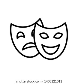 Theater masks icon vector on white background