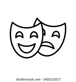 Theater masks icon vector on white background