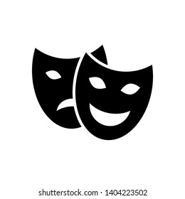 Theater masks icon vector on white background