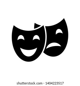 Theater masks icon vector on white background