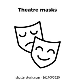 theater masks icon vector. perfect theater masks symbol element. web design and mobile design. 
