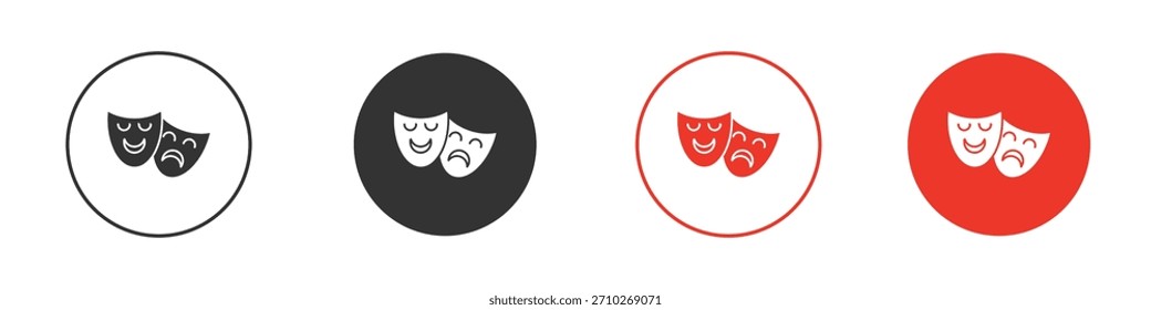 Ícone de máscaras de teatro. web vetor design