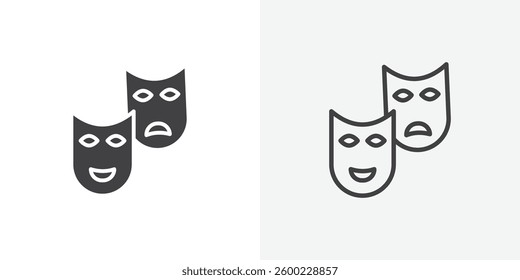 Theater masks icons design. vector icons for ui designs