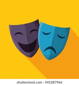 theater masks isolated icon