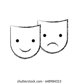 theater masks isolated icon