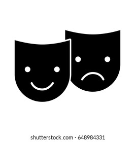 theater masks isolated icon
