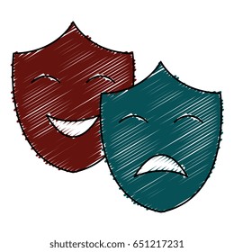 theater masks isolated icon