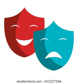 theater masks isolated icon