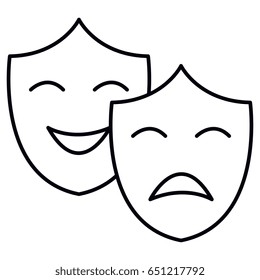 theater masks isolated icon