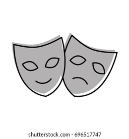theater masks isolated icon
