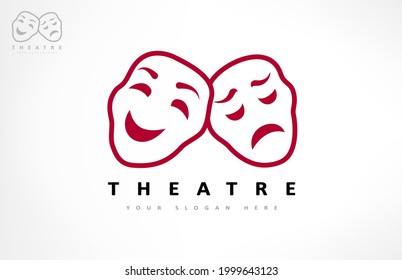 Theater Masks Logo Vector Theater Acting Stock Vector (Royalty Free ...