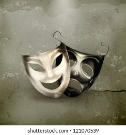 Theater masks, old-style vector