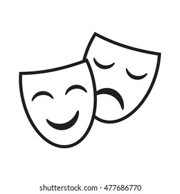 Theater Masks Vector Art Stock Vector (Royalty Free) 477686770