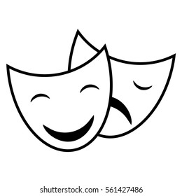 Theater masks. Vector art.