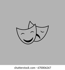 Theater masks. Vector art.