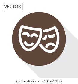 theater masks vector icon