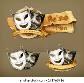 Theater masks, vector icon