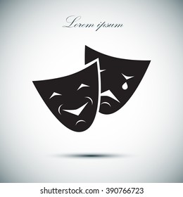 Theater masks. Vector , icon