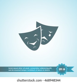 Theater masks. Vector , icon
