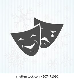Theater masks. Vector , icon