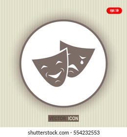 Theater masks. Vector , icon