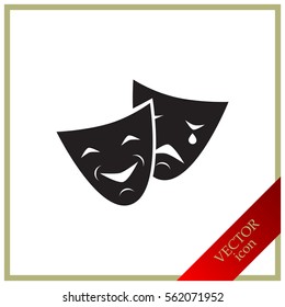 Theater masks. Vector , icon