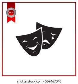 Theater masks. Vector , icon