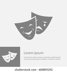 Theater masks. Vector , icon