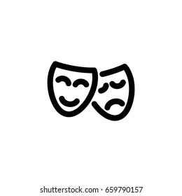 theater masks vector icon