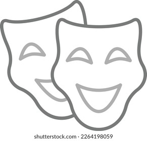Icono vector de máscaras de teatro. Se puede usar para imprimir, móviles y aplicaciones web.