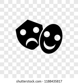 Theater masks vector icon isolated on transparent background, Theater masks transparency logo concept