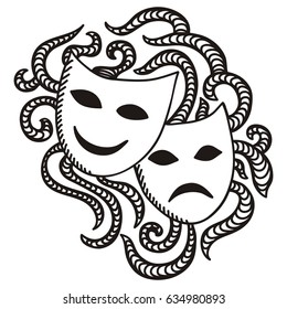 Theater masks. Vector illustration.