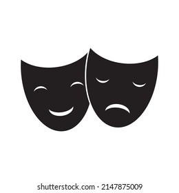 Theater masks vector  illustration symbol