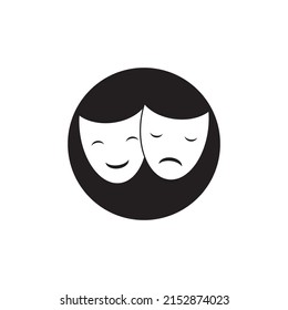 Theater masks vector  illustration symbol