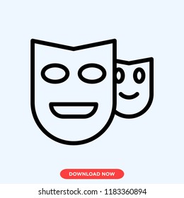 Theater modern vector style. Theater sign icon for web and app. Theater tragedy comedy icon concept. 