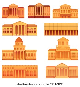 Theater Museum Icons Set. Cartoon Set Of Theater Museum Vector Icons For Web Design