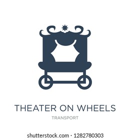 theater on wheels icon vector on white background, theater on wheels trendy filled icons from Transport collection, theater on wheels vector illustration