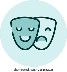 Theater play, illustration, vector on a white background.