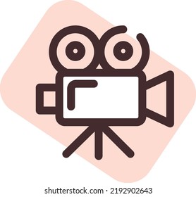 Theater projector, illustration, vector on a white background.