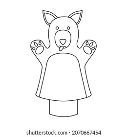 Theater puppets vector icon.Outline vector icon isolated on white background theater puppets.