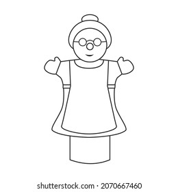 Theater puppets vector icon.Outline vector icon isolated on white background theater puppets.