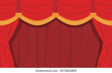 
Theater red banner illustration background frame material