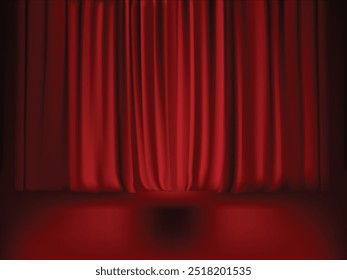 Cortina vermelha de teatro como um fundo. ilustração perfeita de uma cortina vermelha
