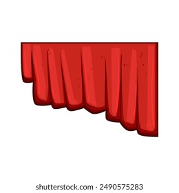 theater red curtain cartoon. show velvet, drama cinema, spotlight opera theater red curtain sign. isolated symbol vector illustration