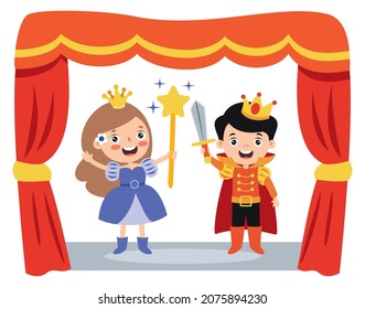 Theater Scene With Cartoon Characters