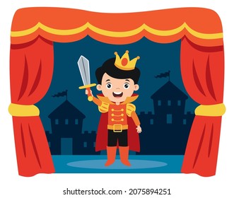 Theater Scene With Cartoon Characters