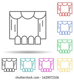 theater scene multi color style icon. Simple thin line, outline vector of spotlight stage icons for ui and ux, website or mobile application