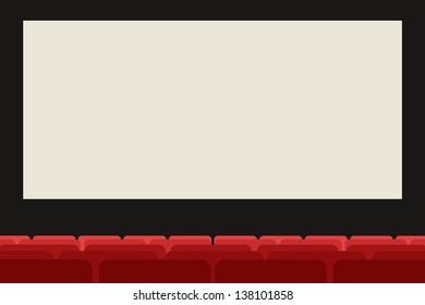theater, screen and seat. vector