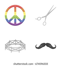 theater, show, business and other web icon in cartoon style.territory, mustache, make-up icons in set collection.